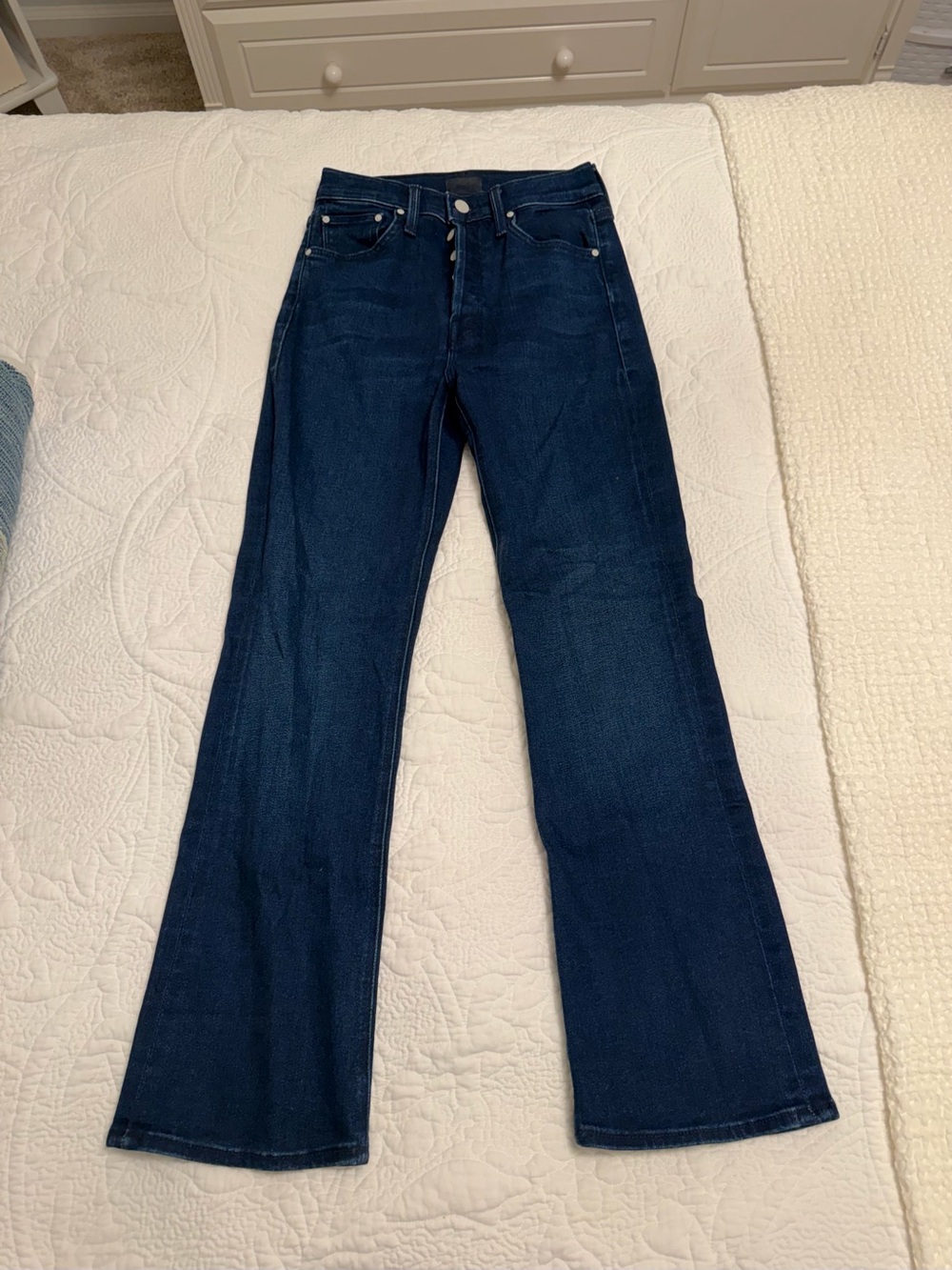 MOTHER Dark Indigo High-Rise Flare Jeans